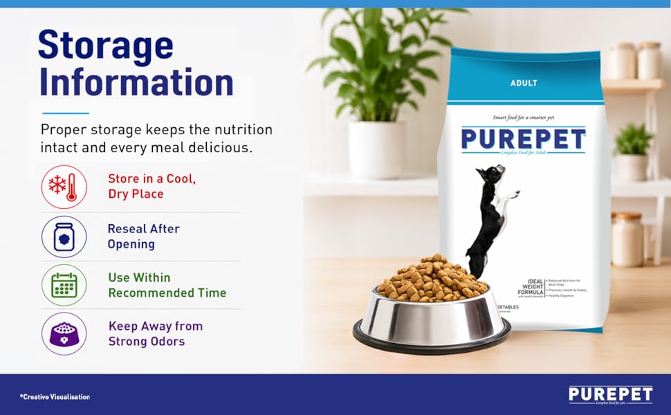 Purepet Adult Dry Dog Food 1kg | Chicken & Vegetable Flavour | Hairball Protection | Heart Care with Taurine | Skin Health