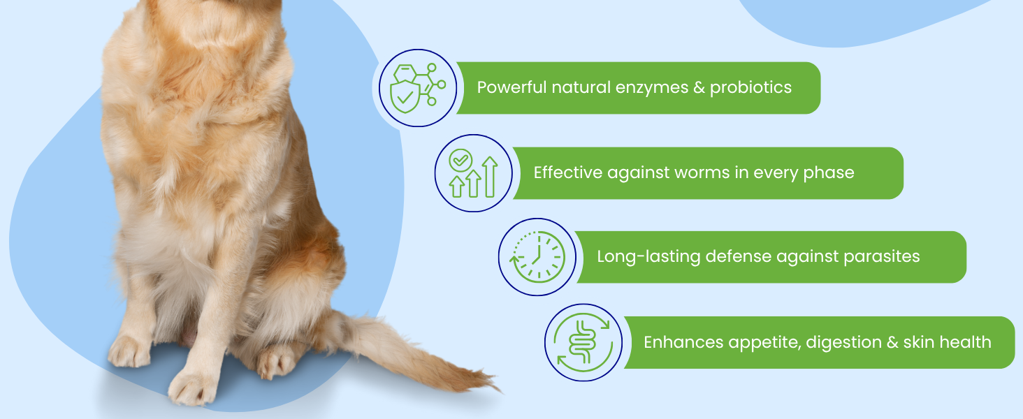 Medfly Healthcare Defender Pro Deworming Tablet for Dogs of All Life Stages (Pack of 1) | Natural & Herbal Ingredients | Effective Formula to Kill & Expel Parasites | 10 Tablets Per Pack