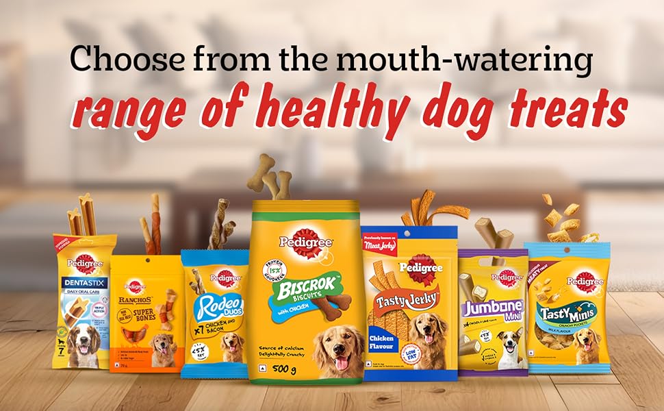 Pedigree Biscrok Biscuits (Above 4 Months) Dog Treats, Lamb Flavour, 500 g, Source of Calcium, Goodness of 15% Protein