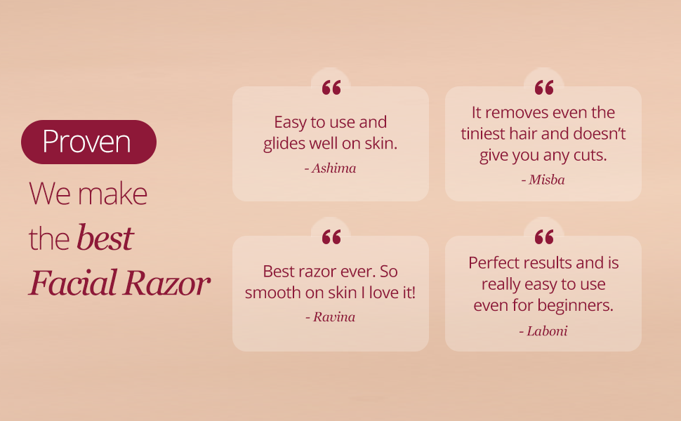 Carmesi Reusable Face Razor for Women Facial Hair- 3 Razors | Instant & Painless Hair Removal | For Eyebrows, Upper Lip, Forehead, Peach Fuzz, Chin and Sideburns | Dermaplaning Tool