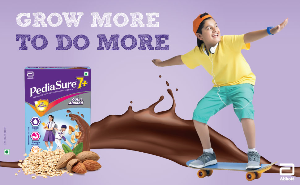 PediaSure 7+ Specialized Nutrition Drink Powder 400 Grams,Premium Chocolate Flavour With Oats & Almonds,For Growing Children,Supports Height Gain,Muscle Strength &Brain Development,1 Count