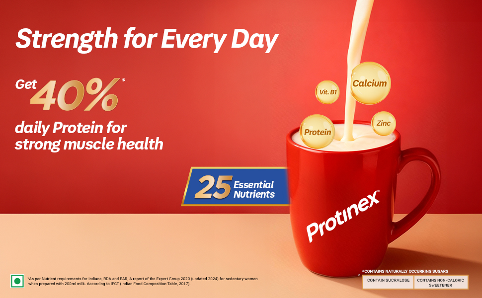 Protinex Creamy Vanilla, 200g | Get 40% daily protein requirement for strong muscles when prepared with 200ml milk | High Protein | Zero Added Sugar | Nutritional Drink for Men and Women