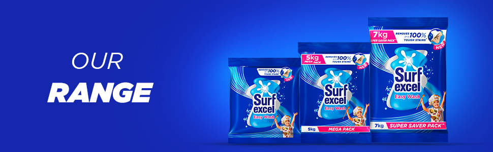 Surf Excel Easy Wash Detergent Powder7 kg | Superfine Washing Powder | Dissolves Easily & Removes Tough Stains | Suitable for all Washing Machines