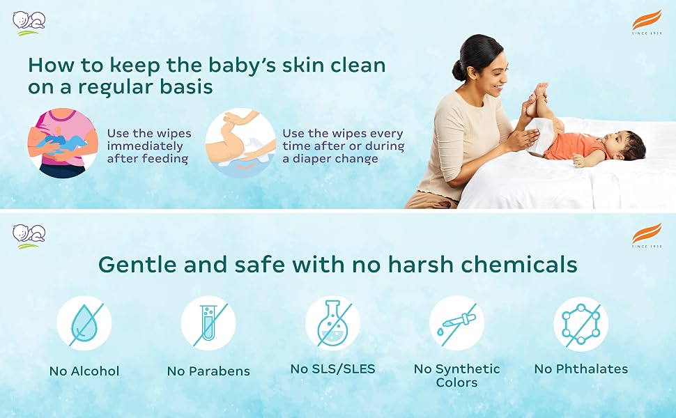 Himalaya Gentle Baby Wipes, 72 Wipes,White
