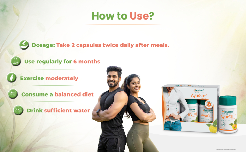 Himalaya Ayurslim Capsules, Helps Lose Weight Naturally, 60 Count