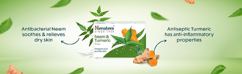 Himalaya Herbals Neem and Turmeric Soap, 125gm (Pack of 4) with Value Pack Save Rs.20