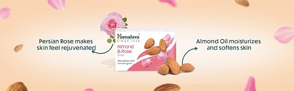 Himalaya Moisturizing Almond and Rose Soap, 125g