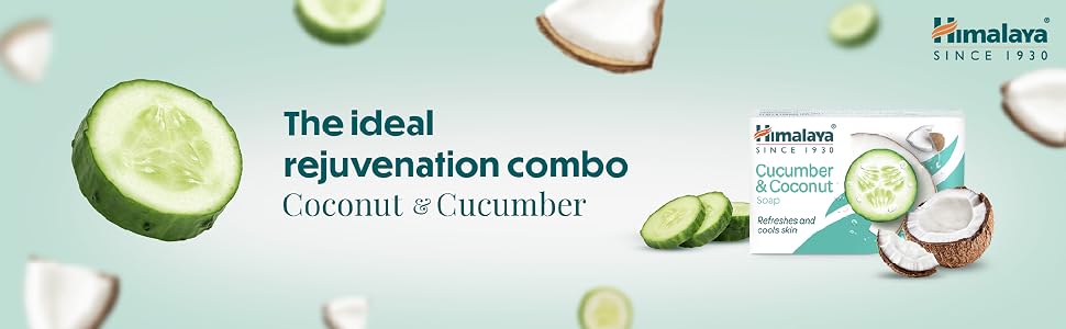 Himalaya Herbals Refreshing Cucumber Soap & Coconut Soap, 75gm