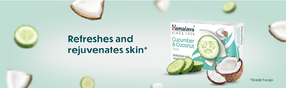 Himalaya Herbals Refreshing Cucumber Soap & Coconut Soap, 75gm