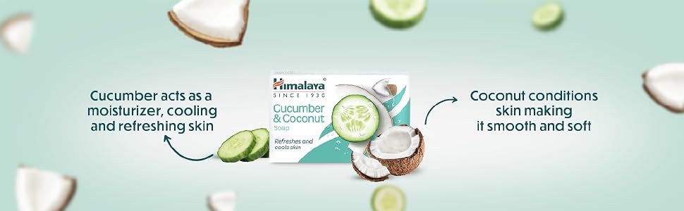 Himalaya Herbals Refreshing Cucumber Soap & Coconut Soap, 75gm