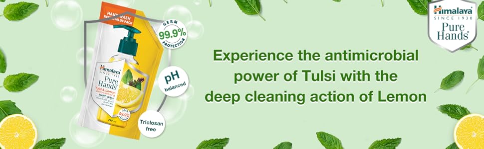 Himalaya Pure Hands | Deep Cleansing Tulsi and Lemon Hand Wash Refill - 750 ml