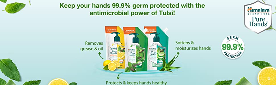 Himalaya Pure Hands | Moisturizing Tulsi and Aloe Hand Wash Refill - 750 ml