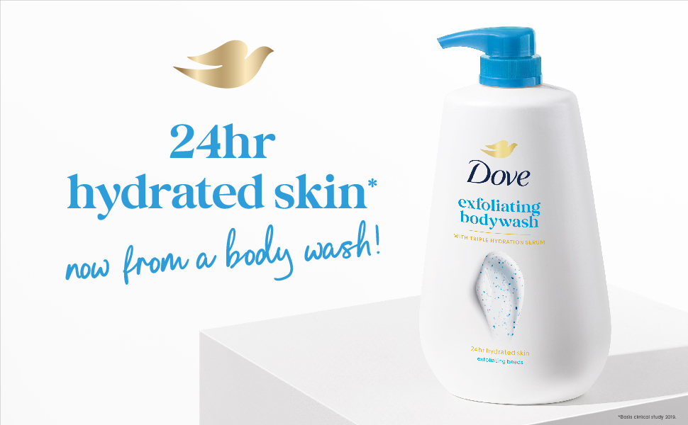 Dove Gentle Exfoliating Nourishing Body Wash 800 ml | Moisturizing Body Wash For Softer Skin | Dove Body Wash for Women & Men | Body wash for dry skin