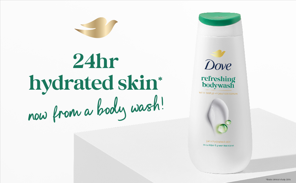 Dove Refreshing Body Wash, With Refreshing Cucumber And Green Tea Scent, For All Skin Type, Smoother Skin, 250 ml