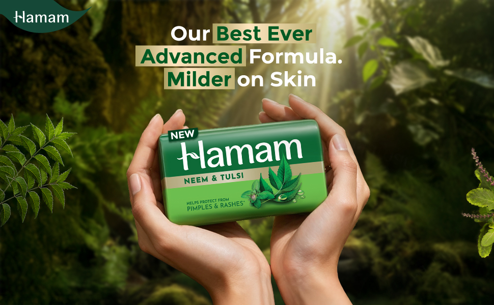 Hamam Neem Tulsi and Aloevera Soap Bar, 150g (Pack of 3, Save Rs. 10/-)