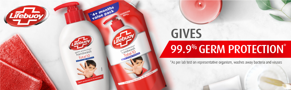 Lifebuoy Total 10 Activ Naturol Germ Protection Handwash Refill, 750 ml/725 ml