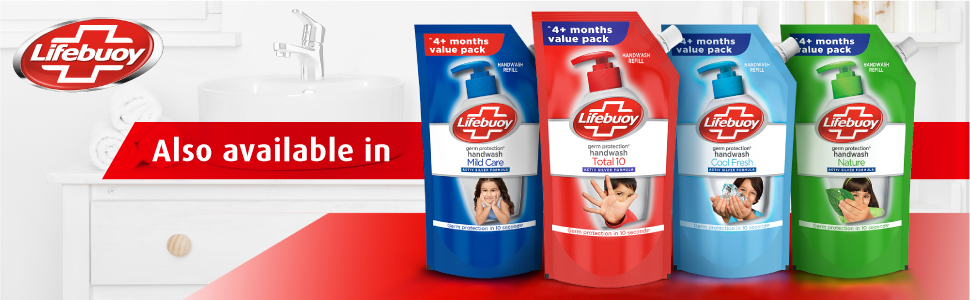 Lifebuoy Total 10 Activ Naturol Germ Protection Handwash Refill, 750 ml/725 ml