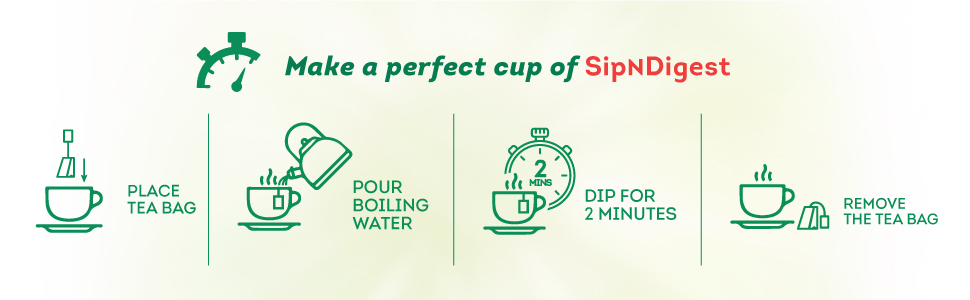 Lipton SipNDigest With Green Tea | Ginger, Tulsi, Rock Salt | 10 Spiced Green Tea Bags Unique