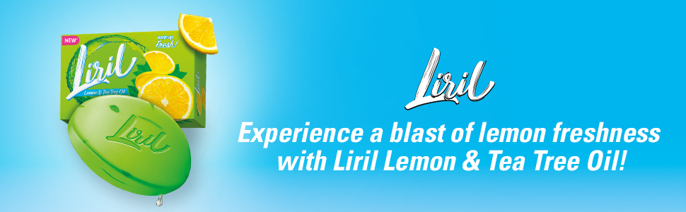 Liril Lemon & Tea Tree Soap, Maintains Oil Balance, Removes Germs For Fresh And Moisturized Skin, 125 g