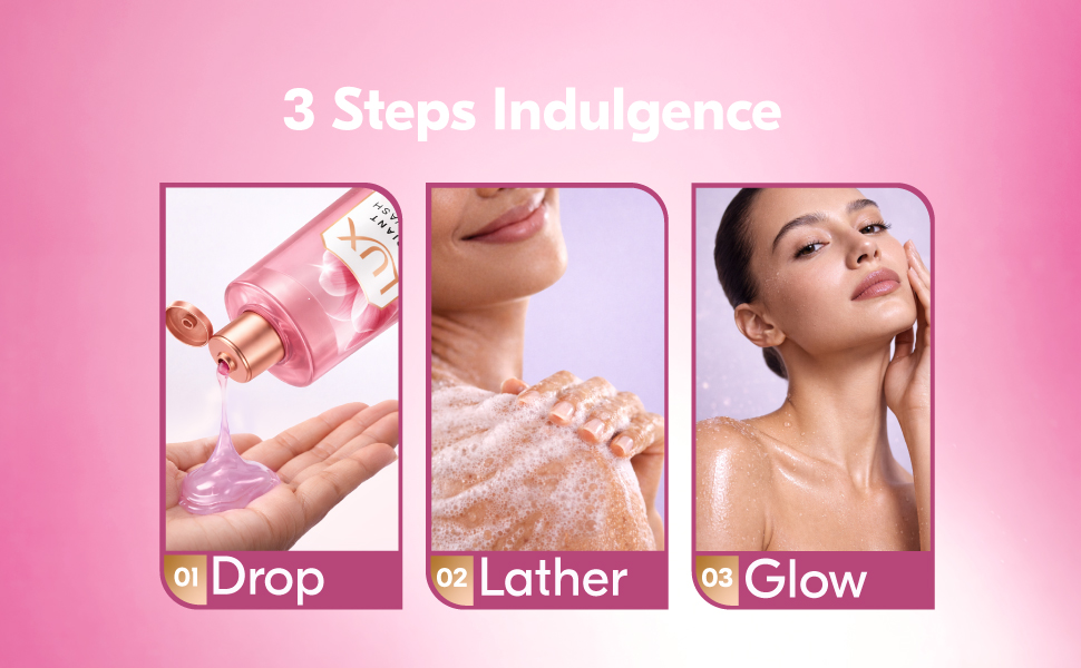 LUX Shower Gel, French Rose Fragrance & Almond Oil Bodywash, With Glycerine For Soft & Glowing Skin, Paraben Free, 245 ml