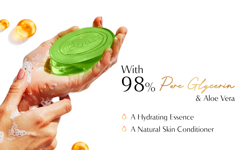 Pears Naturalé Detoxifying Soap Bar, Aloe Vera, 125g (Pack of 4)