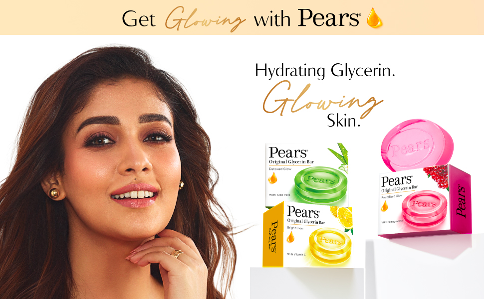 Pears Natural Pomegranate Brightening Bathing Soap Bar, 125 g (Pack of 4)
