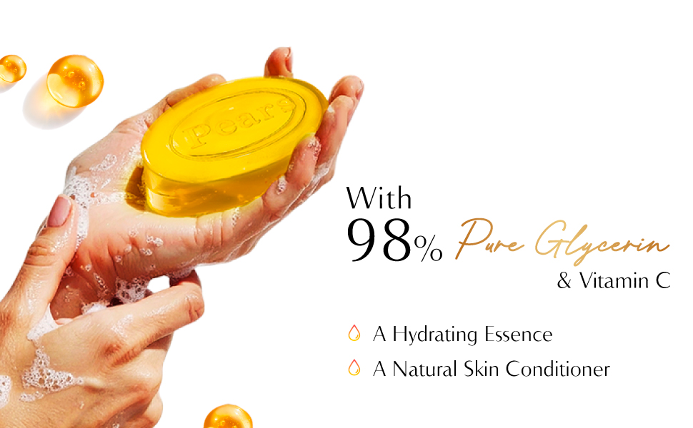 Pears Naturale Refreshing Vitamin C 4x125g Bathing Bar with Natural Vitamin C Extract | for Refreshed & Radiant glowing Skin|with goodness of 100% Natural Ingredients