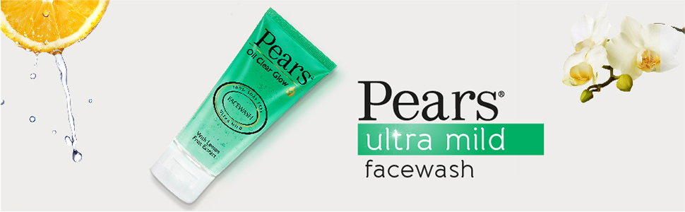 Pears Oil Clear Gentle Ultra Mild Daily Cleansing Facewash For Oil Free Matte Look, Ph Balanced, 100% Soap Free, Pure Lemon Flower Extract, 60g