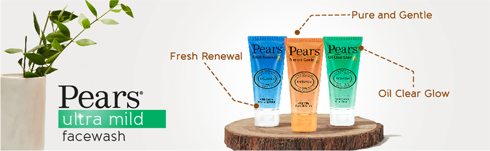 Pears Oil Clear Gentle Ultra Mild Daily Cleansing Facewash For Oil Free Matte Look, Ph Balanced, 100% Soap Free, Pure Lemon Flower Extract, 60g