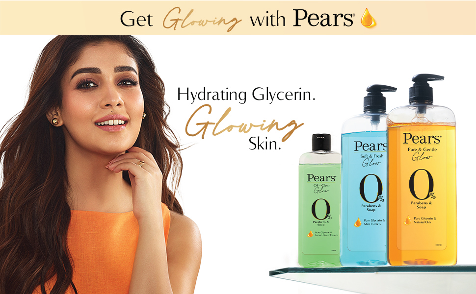 Pears Pure and Gentle Body Wash 250 ml, 98% Pure Glycerin, Liquid Shower Gel crafted with Natural Oils for Glowing Skin, Paraben Free & 100% Soap Free