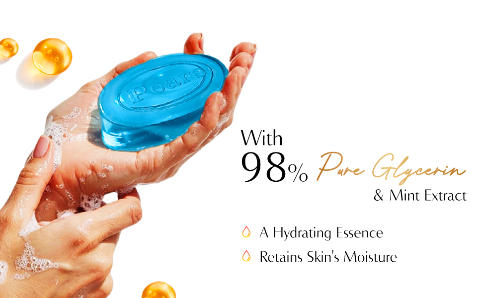 Pears Soft and Fresh Soap Bar (Combo Pack of 4) - With Glycerin and Mint for Soft Skin & Body, Paraben-Free Body Soaps For Bath Ideal for Men & Women