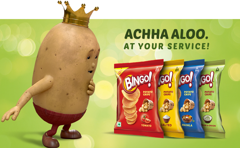 Bingo! Potato Chips - Cream & Onion Chips - Crispy & Crunchy Chips Pack for Snacks – 50g