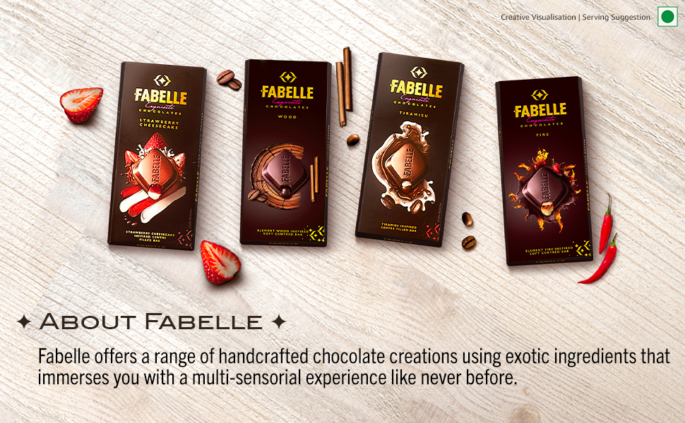Fabelle Open Secret - Milk, Centre- Filled Luxury Chocolate Bar Topped with Visible Nuts & Berries, 121g