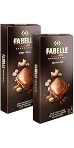 Fabelle Open Secret - Milk, Centre- Filled Luxury Chocolate Bar Topped with Visible Nuts & Berries, 121g