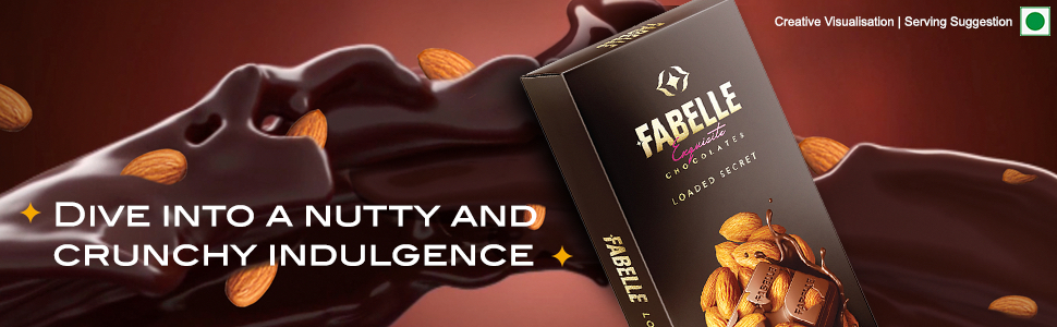 Fabelle Loaded Secret, 33% Whole Visible Almonds in Luxury Milk Chocolate Bar 114g