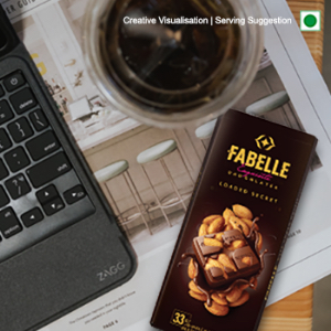 Fabelle Loaded Secret, 33% Whole Visible Almonds in Luxury Milk Chocolate Bar 114g