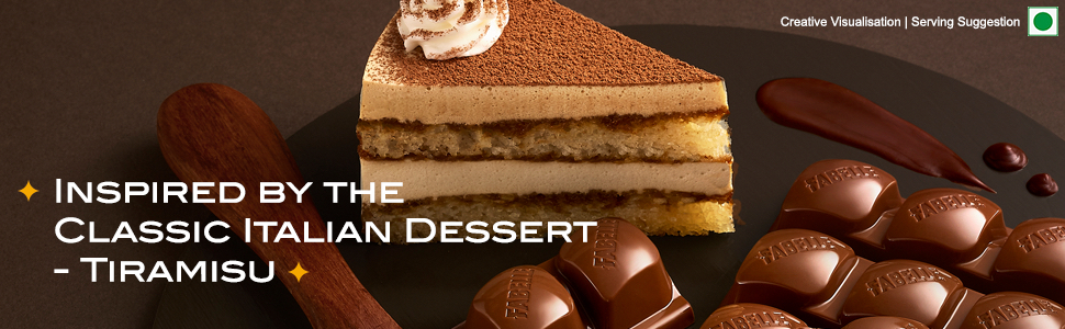Fabelle Tiramisu, Luxury Milk Chocolate Bar Filled with Coffee Mousse and Mascarpone Cheese, 131 g