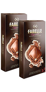 Fabelle Intense Dark - Chocolate, Large Luxury Dark Chocolate Bar with 84% Intense Dark Choco Mousse,130g