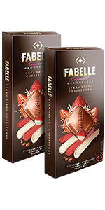 Fabelle Intense Dark - Chocolate, Large Luxury Dark Chocolate Bar with 84% Intense Dark Choco Mousse,130g