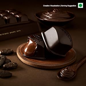 Fabelle Intense Dark - Chocolate, Large Luxury Dark Chocolate Bar with 84% Intense Dark Choco Mousse,130g