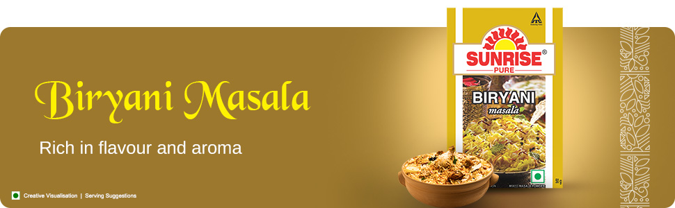 Sunrise Pure Biryani Masala Spice Powder - 100g (25g pack of 4)