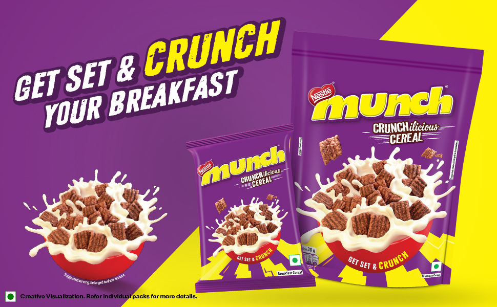 Nestle Munch Crunchilicious Cereal | Get Set & Crunch | Breakfast Cereal | 300g