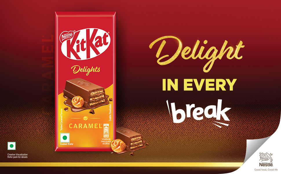 KIT KAT Nestlé Caramel Chocolate Coated Wafer, 50G X 12 Units, 600 G