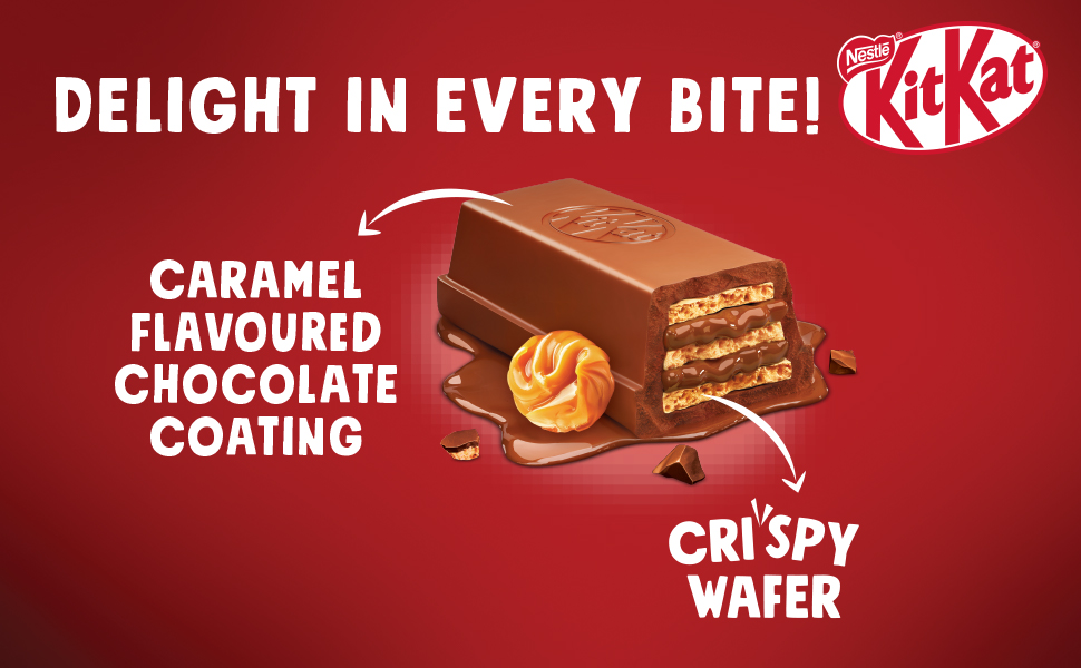 KIT KAT Nestlé Caramel Chocolate Coated Wafer, 50G X 12 Units, 600 G