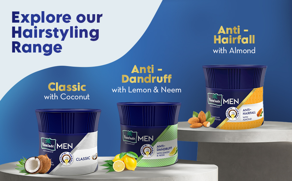 Parachute Hair Cream for Men,Anti Hairfall |Hair Cream After Shower Oil Replacement Hair Cream100g..UNIQUE