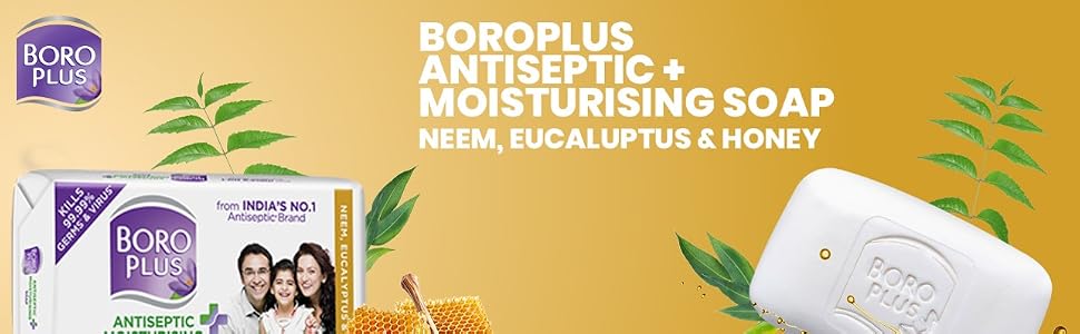 BoroPlus Antiseptic + Moisturising Soap - Neem, Eucalyptus & Honey
