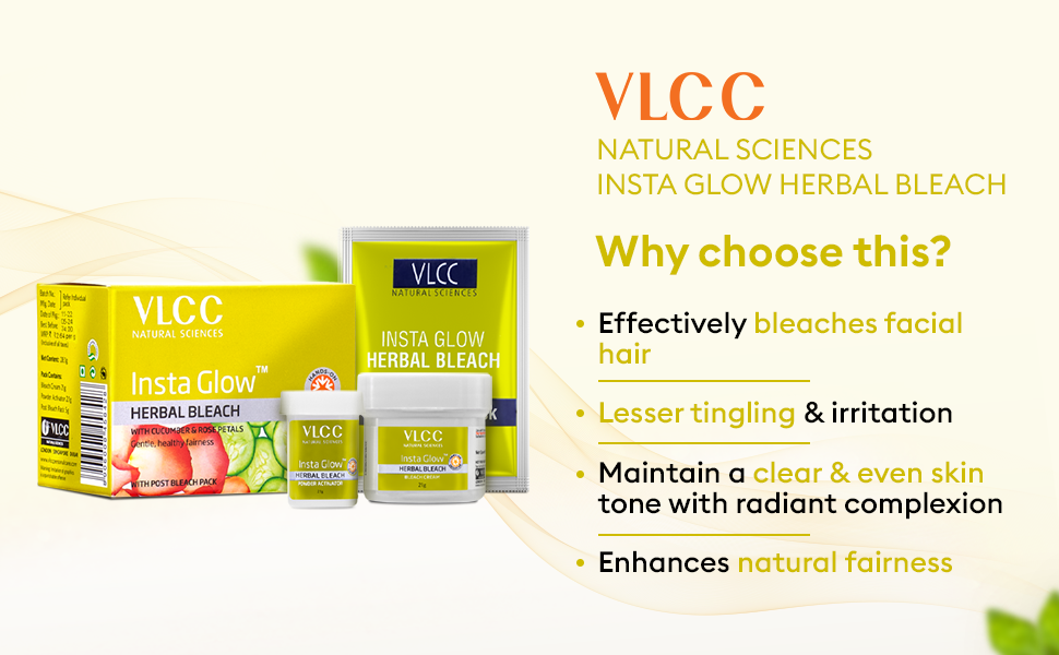 VLCC Natural Sciences Insta Glow Herbal Bleach, 27g