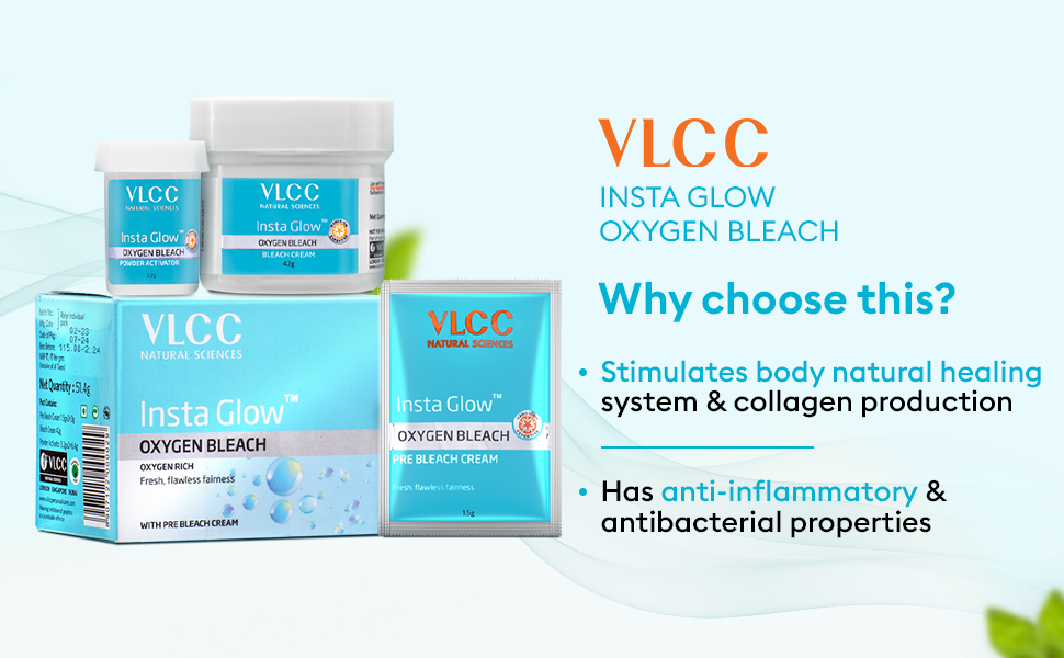 VLCC Insta Glow Oxygen Bleach, 51.4gm