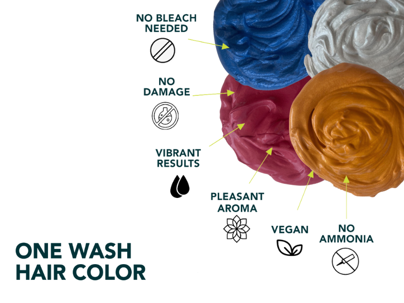 Paradyes Denim Blue Temporary Hair Color, 45 gms | Lasts one wash | Delightful Fragrance | Suitable for Application on Black Hair | No Bleach Hair Makeup