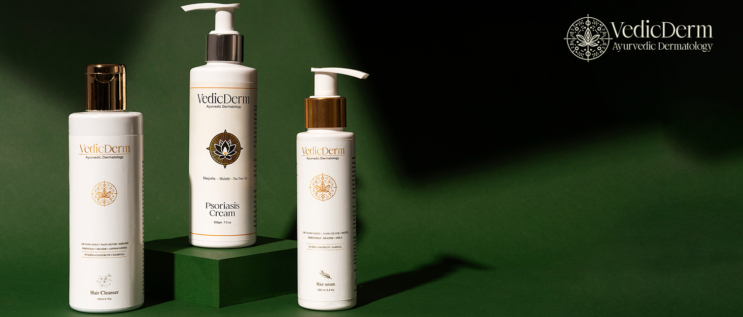 VEDICDERM Psoréa Cream with 2% Bakuchi Extract Skin Barrier Repair | Itching and Dryness Control | Natural, Chemical Free Formula for Psoriatic skin (200ml, Pack of 1)